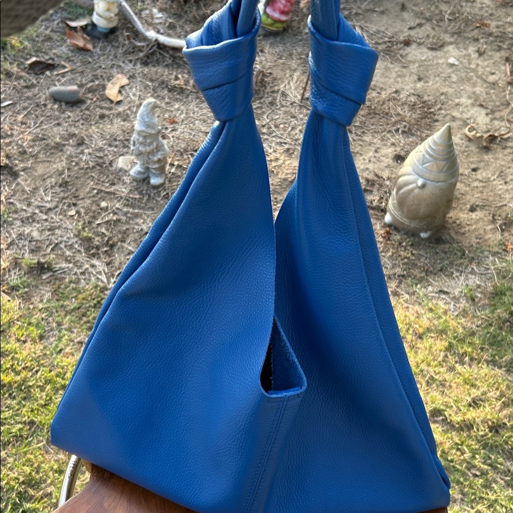 Borse en pelle Italian leather blue hobo satchel bag - Picture 12 of 12